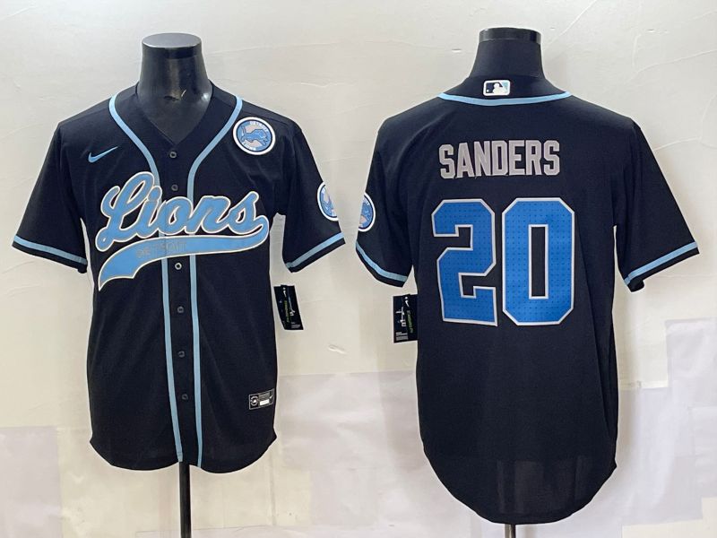 Men 2025 Detroit Lions #20 Sanders Black  joint name 2024 Nike Limited NFL Jersey style 6->detroit lions->NFL Jersey